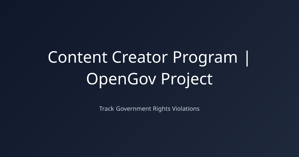 Content Creator Program | OpenGov Project
